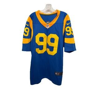 Nike Men’s Blue Yellow Aaron Donald #99 Los Angeles Rams On Field Jersey Small